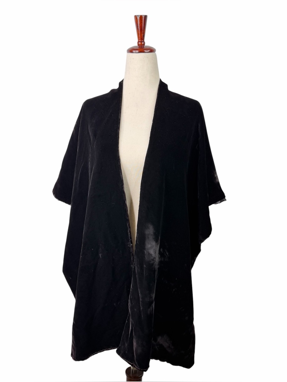 Vintage Black Velvet Burnout Shrug Wrap Gothic Vamp Whimsigoth Y2K Goth Glam